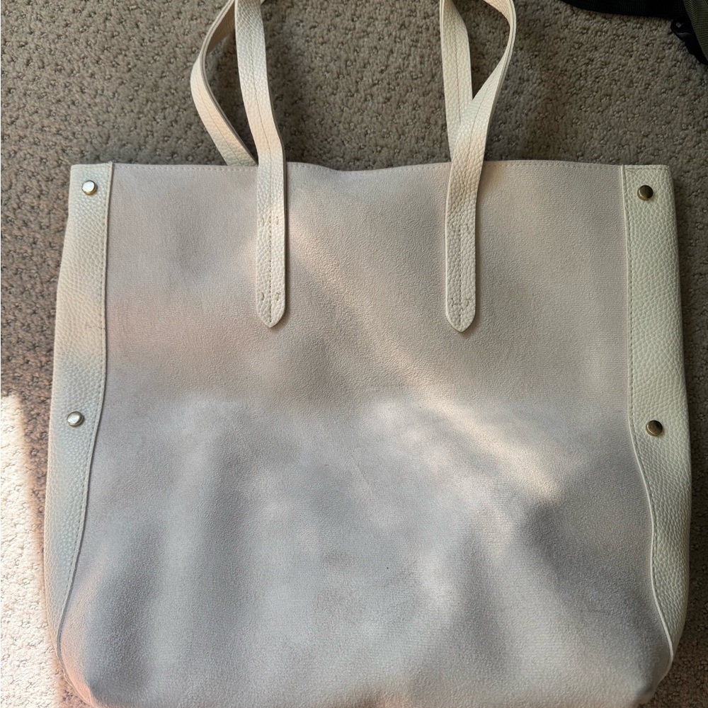 Neutral Cream Tote Bag with Durable Straps